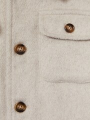 Reiss Stone Liam 13-14 yrs Removable-Hood Brushed-Twill Overshirt - Image 4 of 4