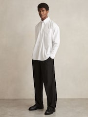 Reiss White Kris Cotton Oversized Long-Sleeve Shirt - Image 3 of 6