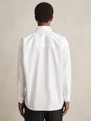 Reiss White Kris Cotton Oversized Long-Sleeve Shirt - Image 5 of 6