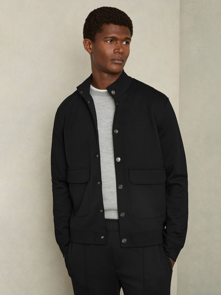 Negro - Chaqueta de cuello alzado en tejido entrelazado Roman de Reiss - Imagen 1 de 6 Negro - Chaqueta de cuello alzado en tejido entrelazado Roman de Reiss - Imagen 1 de 6