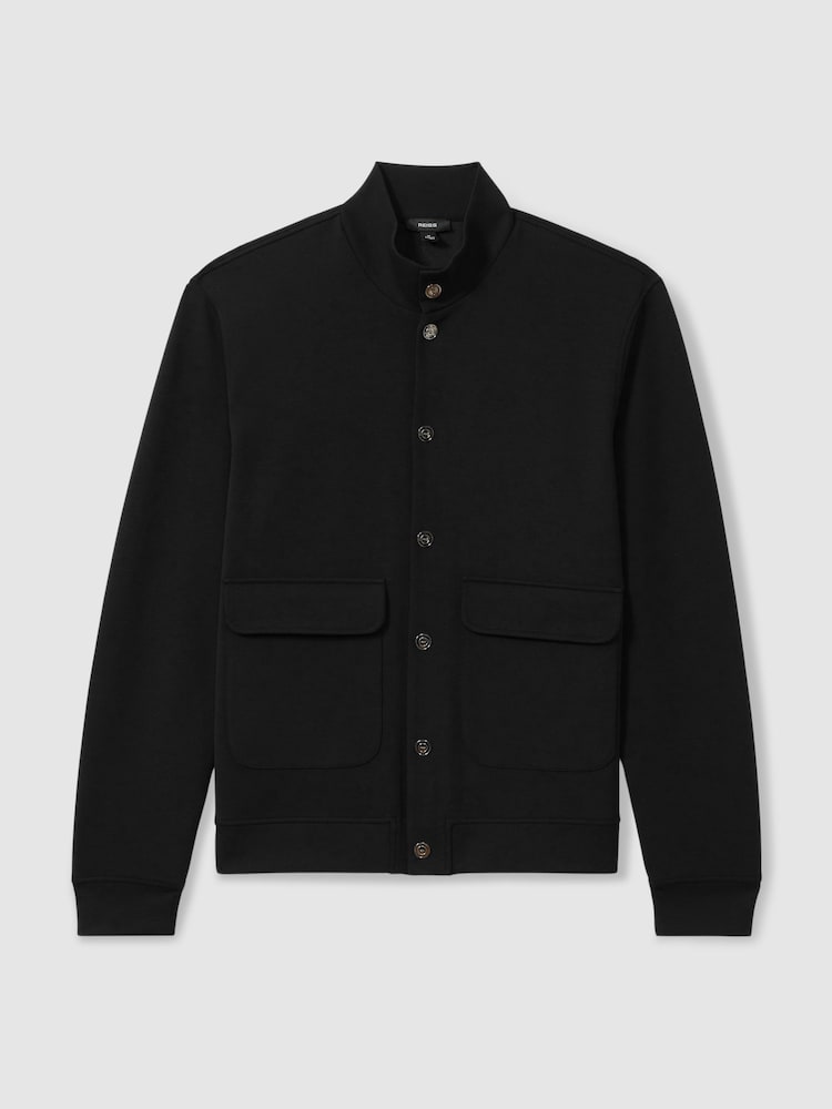 Reiss Black Roman Interlock Funnel-Neck Jacket - Image 2 of 6