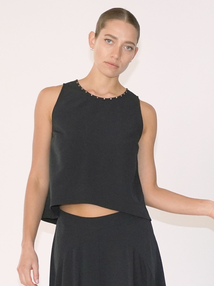 Religion Black Tanzanite Stud Trim CO-ord Skirt and Top - Image 6 of 6