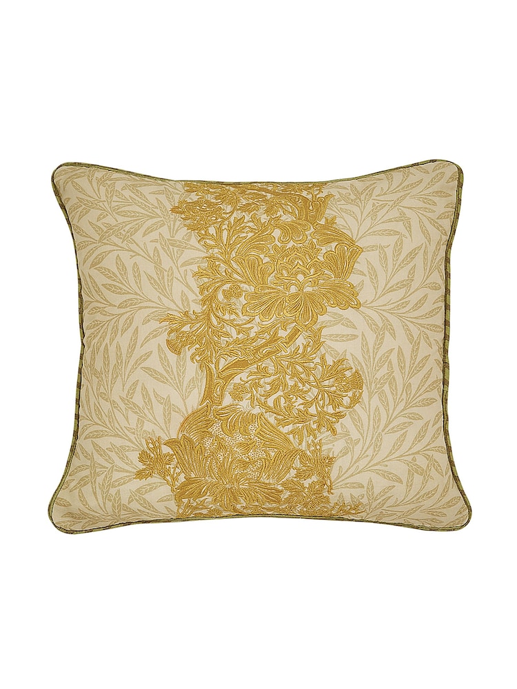 Morris & Co Sunflower 100% Cotton Elmcote Cushion - Image 2 of 5 Morris & Co Sunflower 100% Cotton Elmcote Cushion - Image 2 of 5