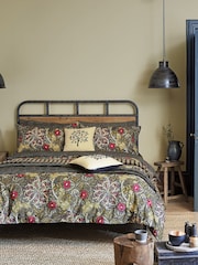 Morris & Co Black Seaweed Duvet Cover and Pillowcase 100% Cotton Set - Image 1 of 3