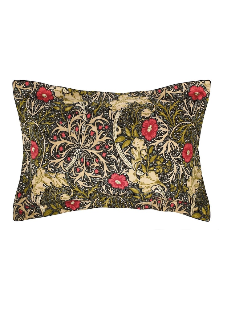 Morris & Co Black Seaweed Duvet Cover and Pillowcase 100% Cotton Set - Image 3 of 3