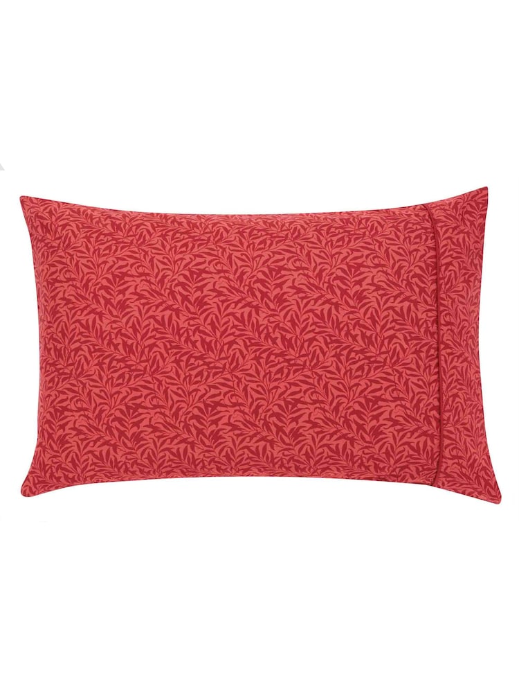 Morris & Co Crimson 100% Cotton Strawberry Thief Standard Pillowcase Pair - Image 2 of 4