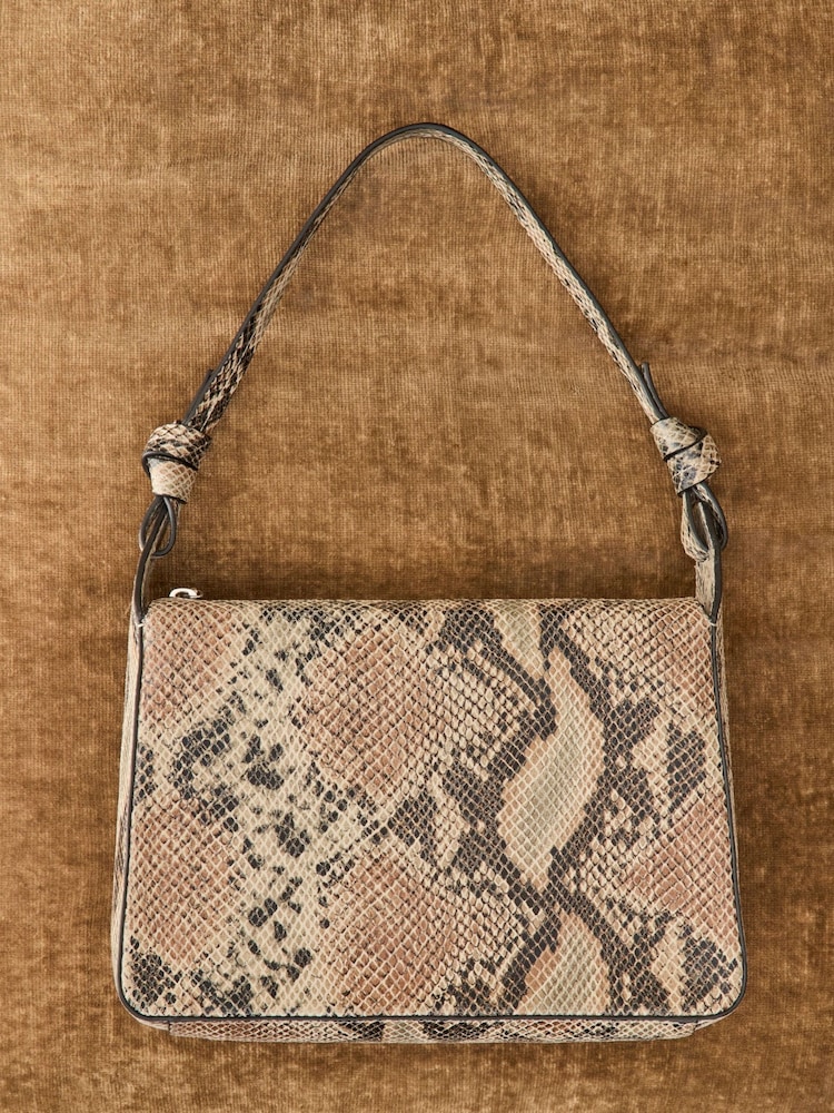 Whistles Natural Erica Snake Shoulder Bag - Image 1 of 6