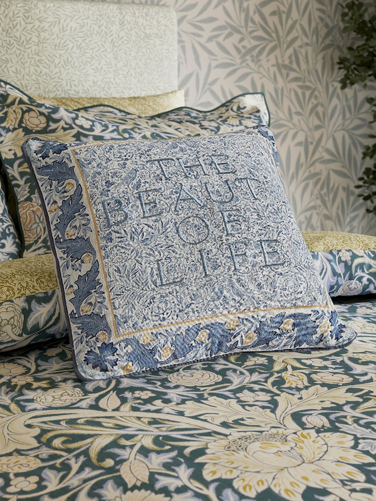 Morris & Co River Wandle 100% Cotton Trent Cushion - Image 1 of 5