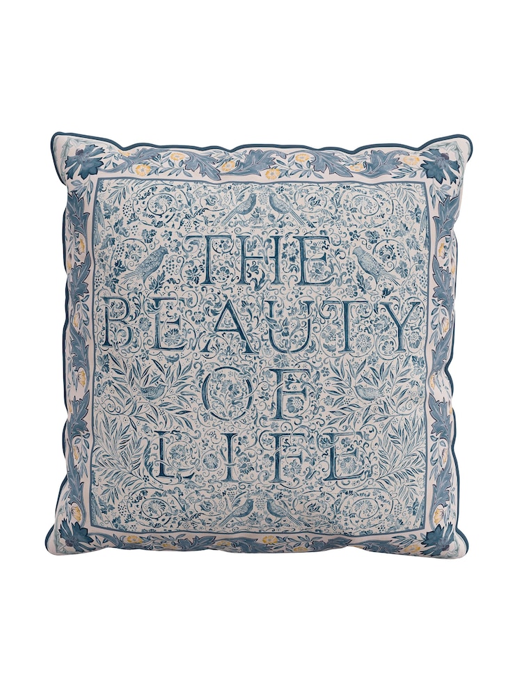 Morris & Co River Wandle 100% Cotton Trent Cushion - Image 2 of 5