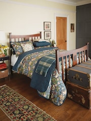 Morris & Co Indigo 100% Cotton Strawberry Thief Duvet Cover and Pillowcase Set - Image 1 of 4