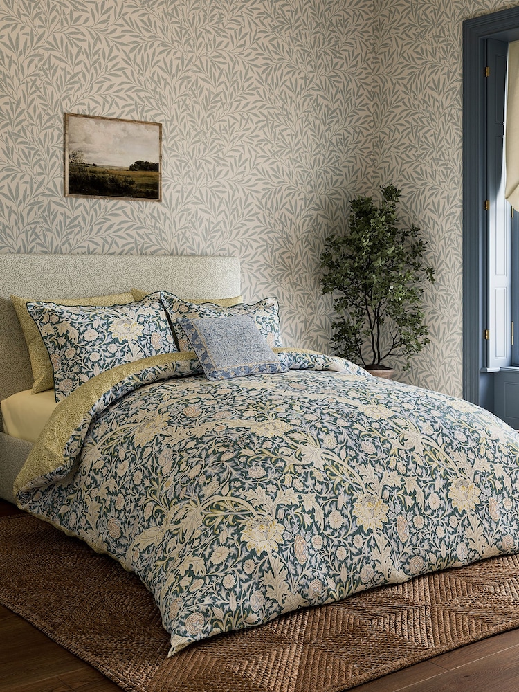 Morris & Co River Wandle 100% Cotton Trent Duvet Cover and Pillowcase Set - Image 1 of 5