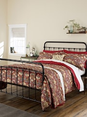 Morris & Co Crimson 100% Cotton Strawberry Thief Duvet Cover and Pillowcase Set - Image 1 of 4