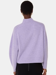 Whistles Purple Wool Funnel Neck Knit Jumper - Image 2 of 5