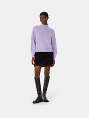 Whistles Purple Wool Funnel Neck Knit Jumper - Image 3 of 5