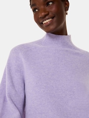 Whistles Purple Wool Funnel Neck Knit Jumper - Image 4 of 5