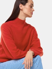 Whistles Red Wool Funnel Neck Knit Jumper - Image 1 of 5