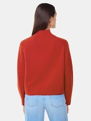 Whistles Red Wool Funnel Neck Knit Jumper - Image 2 of 5