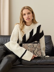 Whistles White Graphic Intarsia Wool Knit Jumper - Image 1 of 6