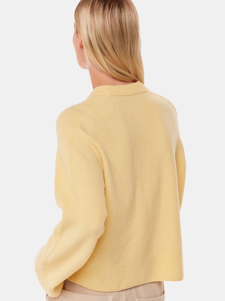 Whistles Yellow Alana Wool Mix Crew Neck Jumper - Image 2 of 5