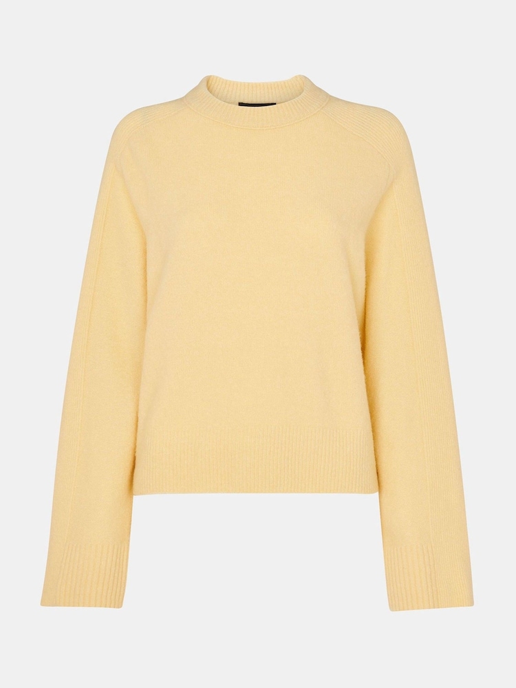 Whistles Yellow Alana Wool Mix Crew Neck Jumper - Image 5 of 5