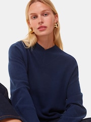 Whistles Blue Cashmere V-Neck Knit Jumper - Image 1 of 5