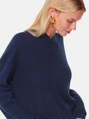 Whistles Blue Cashmere V-Neck Knit Jumper - Image 2 of 5