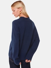 Whistles Blue Cashmere V-Neck Knit Jumper - Image 3 of 5