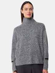 Whistles Grey Wool Fleck Roll Neck Knit Jumper - Image 1 of 5