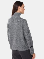 Whistles Grey Wool Fleck Roll Neck Knit Jumper - Image 2 of 5