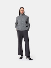 Whistles Grey Wool Fleck Roll Neck Knit Jumper - Image 4 of 5