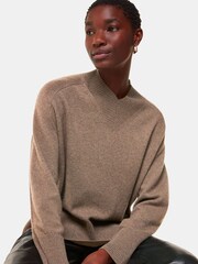 Whistles Cashmere V-Neck Knit Nude Jumper - Image 1 of 5