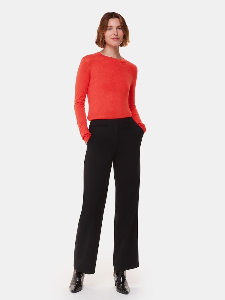 Whistles Red Annie Sparkle Crew Neck Jumper - Image 2 of 5
