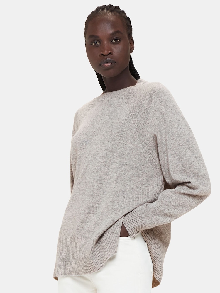 Whistles Grey Ultimate Cashmere Crew Neck Jumper - Image 1 of 5