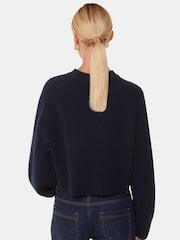Whistles Blue Wool Crop Relaxed Knit Jumper - Image 2 of 5