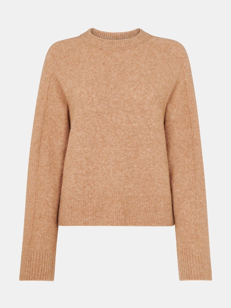 Whistles Brown Alana Wool Mix Crew Neck Jumper - Image 5 of 5 Whistles Brown Alana Wool Mix Crew Neck Jumper - Image 5 of 5