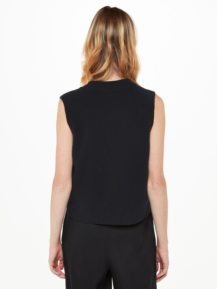 Whistles Wool Button Through Black Tank - Image 2 of 5 Whistles Wool Button Through Black Tank - Image 2 of 5