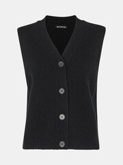 Whistles Wool Button Through Black Tank - Image 5 of 5