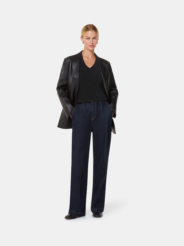 Whistles Black Chenille V-Neck Knit Jumper - Image 2 of 5