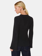 Whistles Black Chenille V-Neck Knit Jumper - Image 3 of 5