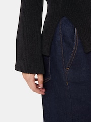 Whistles Black Chenille V-Neck Knit Jumper - Image 4 of 5