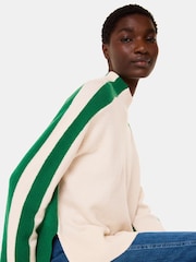 Whistles Green Colourblock Wool Mix Knit Jumper - Image 3 of 5