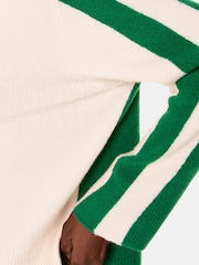 Whistles Green Colourblock Wool Mix Knit Jumper - Image 4 of 5
