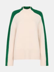 Whistles Green Colourblock Wool Mix Knit Jumper - Image 5 of 5