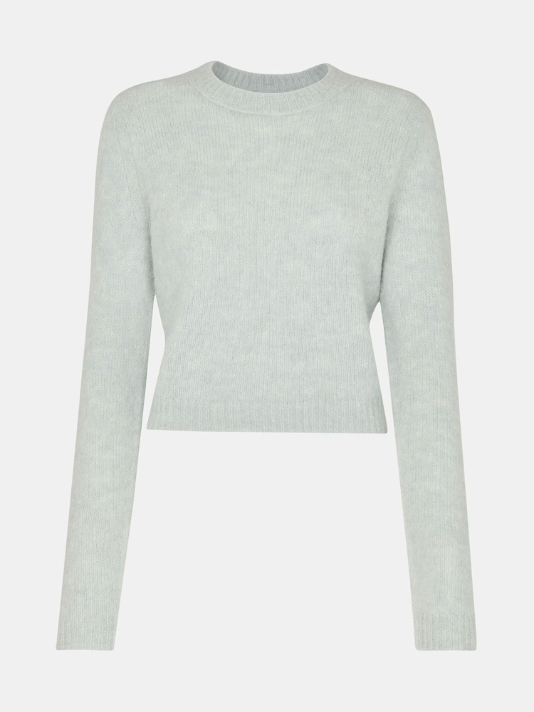 Whistles Green Alpaca Mix Fluffy Knit Jumper - Image 5 of 5