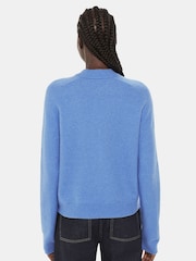 Whistles Blue Wool Textured Crew Neck Knit Jumper - Image 2 of 5