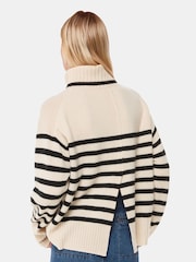 Whistles Stripe Wool Roll Neck White Jumper - Image 2 of 5