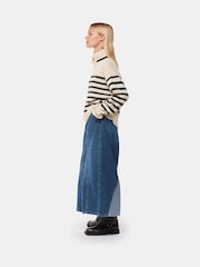 Whistles Stripe Wool Roll Neck White Jumper - Image 4 of 5
