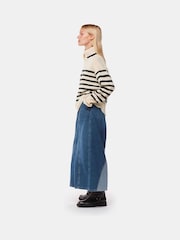 Whistles White Whistles Stripe Wool Roll Neck White Jumper - Image 7 of 10