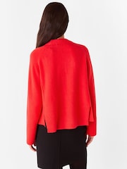 Whistles Red Wool Mix Side Split Knit Jumper - Image 2 of 5