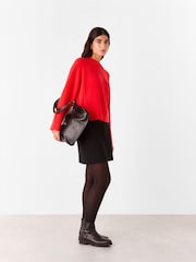 Whistles Red Wool Mix Side Split Knit Jumper - Image 3 of 5